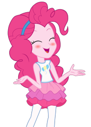 Size: 1800x2500 | Tagged: safe, artist:lightning_musicwave, derpibooru import, pinkie pie, better together, equestria girls, blushing, clothes, cute, diapinkes, eyes closed, pantyhose, solo