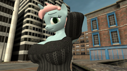 Size: 1920x1080 | Tagged: safe, artist:thunder-blur, derpibooru import, oc, oc:astral starlight, anthro, 3d, clothes, solo, sweater