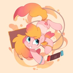 Size: 3000x3000 | Tagged: safe, artist:drtuo4, derpibooru import, oc, oc only, oc:electronia, oc:电芯, earth pony, pony, cute, female, mascot, nintendo switch, qingdao brony festival, solo, wires