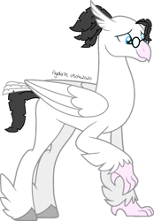 Size: 745x1073 | Tagged: safe, artist:agdapl, derpibooru import, classical hippogriff, hippogriff, base used, crossover, feathered fetlocks, glasses, male, medic, signature, simple background, smiling, solo, species swap, team fortress 2, white background