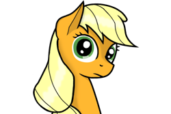 Size: 1080x720 | Tagged: safe, artist:claynus, derpibooru import, applejack, earth pony, hatless, looking at you, missing accessory, simple background, solo, transparent background