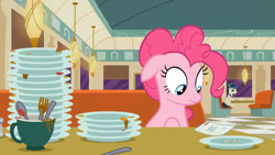 Size: 1280x720 | Tagged: safe, derpibooru import, screencap, pinkie pie, the saddle row review, fat, obese, piggy pie, pudgy pie, solo