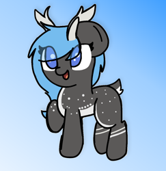 Size: 986x1014 | Tagged: safe, artist:two2sleepy, derpibooru import, oc, oc:nappy, deer, pony, :d, solo