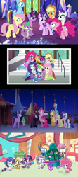 Size: 1280x2880 | Tagged: safe, derpibooru import, edit, edited screencap, screencap, applejack, fluttershy, pinkie pie, potion nova, rainbow dash, rarity, sci-twi, spike, spike the regular dog, starlight glimmer, sunset shimmer, tempest shadow, twilight sparkle, twilight sparkle (alicorn), alicorn, dog, earth pony, human, pegasus, unicorn, equestria girls, friendship games, meet potion nova!, my little pony: pony life, my little pony: the movie, to where and back again, broken horn, chart, cutie map, female, horn, humane five, humane seven, humane six, mane seven, mane six, mare, photo, potion, sugarcube corner