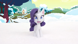 Size: 1920x1080 | Tagged: safe, derpibooru import, screencap, rarity, pony, unicorn, my little pony: pony life, my little pony: stop motion short, snow pony contest (short), female, shocked, snow, solo, stop motion