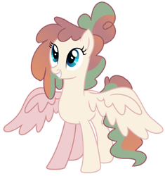 Size: 1280x1359 | Tagged: safe, artist:venomous-cookietwt, derpibooru import, oc, pegasus, pony, female, magical lesbian spawn, mare, offspring, parent:princess flurry heart, parent:pumpkin cake, simple background, solo, transparent background