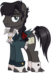 Size: 1281x1805 | Tagged: safe, artist:fibonaccis, derpibooru import, oc, oc only, oc:remington, earth pony, pony, base used, clothes, male, simple background, solo, stallion, tail wrap, transparent background