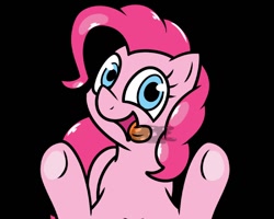 Size: 800x640 | Tagged: safe, artist:pokefound, pinkie pie, earth pony, pony, black background, female, fourth wall, licking, licking screen, looking at you, mare, open mouth, simple background, solo, tongue, tongue out