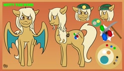 Size: 4096x2341 | Tagged: safe, artist:kdamon1, artist:kenisu-of-dragons, derpibooru import, oc, oc only, oc:misty tailwind, bat pony, bat pony oc, helmet, reference sheet