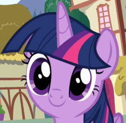 Size: 391x382 | Tagged: safe, derpibooru import, screencap, twilight sparkle, twilight sparkle (alicorn), alicorn, pony, pinkie pride, awww, close-up, cropped, cute, female, looking at you, mare, non-animated gif, smiling, solo, twiabetes