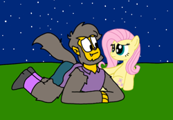 Size: 914x637 | Tagged: safe, derpibooru import, fluttershy, pegasus, pony, werewolf, crossover, crossover shipping, fluttermour, seymour skinner, shipping, the simpsons