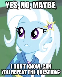 Size: 730x910 | Tagged: safe, derpibooru import, edit, edited screencap, screencap, trixie, better together, equestria girls, forgotten friendship, caption, cropped, image macro, imgflip, malcolm in the middle, song reference, text, they might be giants