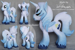 Size: 1307x871 | Tagged: safe, artist:wdeleon, derpibooru import, oc, oc:skyduster, alicorn, pony, colored wings, commission, custom, gradient horn, gradient mane, gradient tail, gradient wings, irl, male, multiple angles, photo, plushie, solo, stallion, standing, toy, unshorn fetlocks, wings