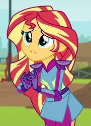 Size: 335x462 | Tagged: safe, derpibooru import, screencap, sunset shimmer, equestria girls, friendship games, cropped, solo