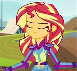 Size: 659x607 | Tagged: safe, derpibooru import, screencap, sunset shimmer, equestria girls, friendship games, cropped, solo