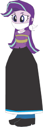 Size: 327x951 | Tagged: safe, artist:caido58, derpibooru import, starlight glimmer, equestria girls, arm behind back, bondage, bound and gagged, cloth gag, clothes, gag, long skirt, skirt, solo, tied up, western