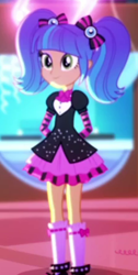 Size: 221x437 | Tagged: safe, derpibooru import, screencap, pixel pizazz, a photo booth story, eqg summertime shorts, equestria girls, cropped, solo