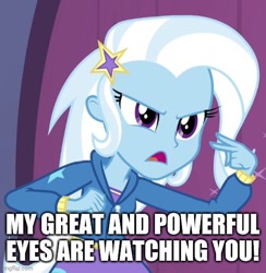 Size: 500x512 | Tagged: safe, derpibooru import, edit, edited screencap, screencap, trixie, equestria girls, rainbow rocks, caption, image macro, text