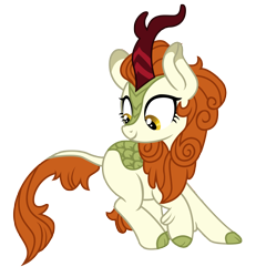 Size: 2340x2531 | Tagged: safe, artist:three uncle, derpibooru import, autumn blaze, kirin, sounds of silence, awwtumn blaze, cute, female, mare, pose, simple background, smiling, solo, transparent background, vector