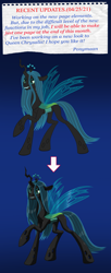 Size: 1701x4182 | Tagged: safe, artist:ponymaan, derpibooru import, queen chrysalis, changeling, changeling queen, female, solo, updated