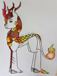 Size: 2518x3357 | Tagged: safe, artist:agdapl, derpibooru import, kirin, crossover, kirin-ified, male, pyro, signature, solo, species swap, team fortress 2, traditional art