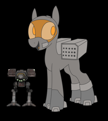Size: 1548x1732 | Tagged: safe, artist:superderpybot, oc, oc only, pony, robot, robot pony, black background, mechwarrior, ponified, simple background, solo
