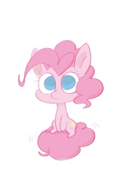 Size: 1087x1477 | Tagged: safe, artist:noupu, derpibooru import, pinkie pie, earth pony, pony, big eyes, chibi, cute, diapinkes, female, mare, simple background, solo, white background