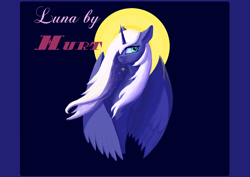 Size: 4960x3508 | Tagged: safe, artist:i love hurt, derpibooru import, princess luna, alicorn, looking at each other, solo