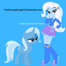 Size: 651x650 | Tagged: safe, artist:mak2020, derpibooru import, trixie, pony, unicorn, equestria girls, human ponidox, self ponidox