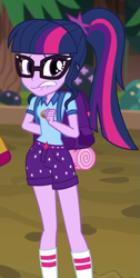 Size: 417x826 | Tagged: safe, derpibooru import, screencap, sci-twi, twilight sparkle, equestria girls, legend of everfree, cropped, lip bite, solo