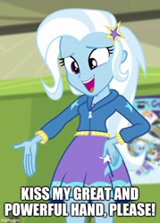 Size: 500x699 | Tagged: safe, derpibooru import, edit, edited screencap, screencap, trixie, better together, equestria girls, forgotten friendship, imgflip, text