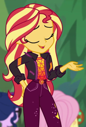 Size: 633x937 | Tagged: safe, derpibooru import, screencap, applejack, fluttershy, sci-twi, sunset shimmer, twilight sparkle, better together, equestria girls, sunset's backstage pass!, cropped