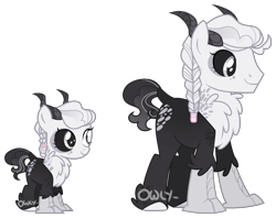 Size: 1847x1464 | Tagged: safe, artist:owl-clockwork, derpibooru import, oc, oc:monochrome skies, hybrid, black sclera, horns, male, simple background, solo, transparent background