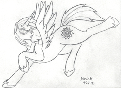 Size: 1024x741 | Tagged: safe, artist:hericks, oc, alicorn, alicorn oc, doodle, horn, looking at you, sunglasses, wings