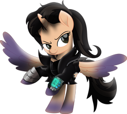 Size: 9145x8197 | Tagged: safe, artist:lincolnbrewsterfan, derpibooru exclusive, derpibooru import, oc, oc only, oc:true resistance, alicorn, pony, fallout equestria, my little pony: the movie, .svg available, absurd resolution, alicorn oc, biker jacket, clothes, cognitum, cognitum alicorn, colored wings, confidence, confident, confidential, determination, determined, determined face, determined look, determined smile, eyebrows, female, gradient hooves, gradient wings, gun, handgun, horn, inkscape, jacket, leather jacket, leg guards, lidded eyes, looking back, mane, mare, mod, movie accurate, pipbuck, pistol, ponified, rearing, relentless sorrow (psalm's handgun), revolver, shading, shield, smiling, solo, spread wings, straightjacket, svg, tail, vector, weapon, wings