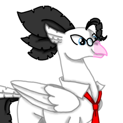 Size: 768x768 | Tagged: safe, artist:agdapl, derpibooru import, classical hippogriff, hippogriff, bust, clothes, crossover, glasses, male, medic, necktie, simple background, solo, species swap, team fortress 2, white background