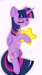 Size: 1080x1920 | Tagged: safe, alternate version, artist:shiny-dust, derpibooru import, twilight sparkle, twilight sparkle (alicorn), alicorn, pony, cute, eyes closed, sleeping, solo, stars