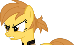 Size: 1103x678 | Tagged: safe, artist:pegasski, derpibooru import, oc, oc only, earth pony, pony, fallout equestria, angry, base used, bust, earth pony oc, eyelashes, female, mare, simple background, solo, transparent background