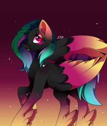 Size: 1080x1275 | Tagged: safe, artist:tessa_key_, derpibooru import, oc, oc only, pegasus, pony, abstract background, female, hoof fluff, mare, pegasus oc, solo, two toned wings, wings