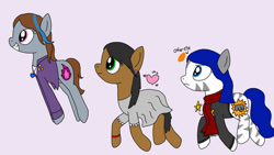 Size: 1280x720 | Tagged: safe, artist:shycookieq, derpibooru import, oc, oc only, earth pony, pony, zebra, base used, clothes, earth pony oc, female, grin, mare, pronking, simple background, smiling, zebra oc