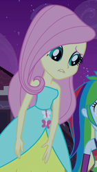 Size: 501x890 | Tagged: safe, derpibooru import, screencap, fluttershy, rainbow dash, equestria girls, equestria girls (movie), bare shoulders, cropped, sleeveless, strapless