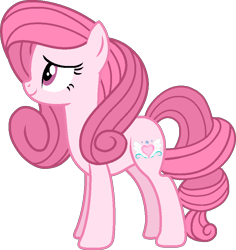 Size: 790x837 | Tagged: safe, artist:guruyunus17, derpibooru import, oc, oc only, oc:annisa trihapsari, earth pony, pony, alternate hairstyle, base used, earth pony oc, female, mare, pink body, pink hair, sad, simple background, smiling, solo, transparent background, vector