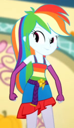 Size: 881x1515 | Tagged: safe, derpibooru import, screencap, rainbow dash, a photo booth story, eqg summertime shorts, equestria girls, cropped, sleeveless, solo