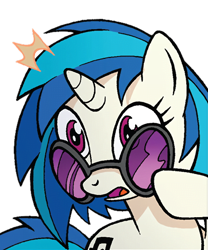 Size: 450x540 | Tagged: safe, artist:jack lawrence, derpibooru import, idw, dj pon-3, vinyl scratch, pony, unicorn, spoiler:comic, spoiler:the magic of cybertron01, background removed, cropped, female, reaction image, simple background, solo, the magic of cybertron, transparent background