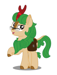 Size: 2692x3526 | Tagged: safe, artist:povitato, derpibooru import, oc, kirin, bag, glasses, kirin oc, saddle bag, solo