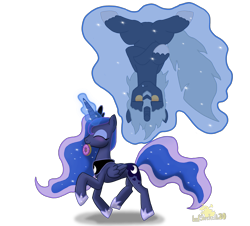 Size: 2751x2488 | Tagged: safe, artist:lordshrekzilla20, derpibooru import, princess luna, kaiju, kaiju pony, pony, donut, food, godzilla, godzilla (series), godzilla junior, levitation, lunazilla, magic, ponified, simple background, telekinesis, transparent background, unamused