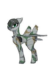 Size: 896x1280 | Tagged: safe, artist:andromailus, oc, oc only, oc:skybreaker, original species, plane pony, pony, female, lidded eyes, looking at you, mig-25, plane, simple background, solo, transparent background