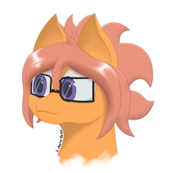 Size: 1500x1500 | Tagged: safe, artist:shoophoerse, derpibooru import, oc, oc only, oc:shoop, pegasus, pony, bust, glasses, portrait, signature, simple background, solo, white background