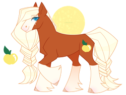 Size: 1024x775 | Tagged: safe, artist:sadelinav, derpibooru import, applejack, pony, alternate design, simple background, solo, transparent background