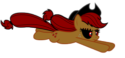 Size: 10801x5049 | Tagged: safe, artist:waleedtariqmmd, derpibooru import, applejack, earth pony, pony, .exe, applejack's hat, clothes, cowboy hat, hat, jumping, rainbow.exe, red eyes, scar, simple background, transparent background, vector